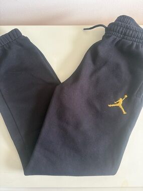 Jordan Black Sweatpants with Gold Jumpman Logo